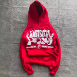 Advbridge Y2k Long Sleeved Pullover Hoodie With Gothic Print Punk Style Hoodie Oversized Streetwear Winter Outfit School Ootd Clothes News