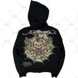 Advbridge Y2K Hoodies Joker Casual Versatile Harajuku Style Zipper Sweatshirt Men Gothic Rock Skull Bones Oversized Hoodie Men Streetwear