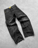 Advbridge Y2k Jeans New Harajuku Flame Embroidered Hip Hop Street Leisure Denim Pants Men Clothing High Waist Straight Leg Wide Leg Jeans 1017