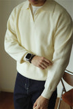 Advbridge Fashion Solid Color Men Polo Kint Shirt Autumn Long Sleeve Turn-down V-neck Sweater Casual Jumper Tops Men's Knitwear Clothe