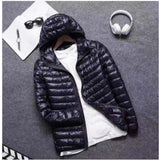 Advbridge Ultra Light Down Jackets  Feather Cotton Hoodie Autumn Winter Men Long Sleeve Zipper Waterproof Lightweight Coat Tops Oversize