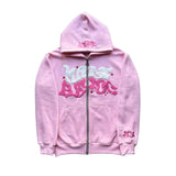 Advbridge Y2k Printed Men Zip Up Hoodies  Hip Hop Oversized Pocket Sweatshirt Anime Harajuku Punk Streetwear Clothes Loose Pullover Hoodie