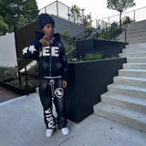 Advbridge y2k long sleeved pullover hoodie pant set sweatshirt jacket personalized printed pattern streetwear school outfit hip-hop punk