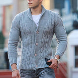 Advbridge Fashion Solid jacquard Knitwear Men Long sleeved V-neck Button knitted cardigan Autumn Winter Slim Fit Tops Sweater Coat Male