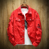 Advbridge Autumn Winter New Men Denim Jacket Holes Cowboy Outwear High Street Fashion Trend Slim Fit Casual Jean Coat Top Streetwear Male