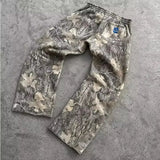 Advbridge American style Harajuku camouflage floor pants Fashionable camouflage print pattern Gothic hip hop oversized Y2K retro men pants