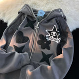 Advbridge 90s Streetwear 2024 New Kawaii Zip Up Hoodie Women Y2K Oversized Harajuku Star Patchwork Sweatshirt Man Anime Hoodie Jacket Coat Streetwear