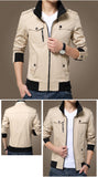 Advbridge High Quality Men Multi-pocket Cargo Jackets Spring Autumn Loose Stand Collar Zipper Top Vintage Casual Harajuku Coat Streetwear