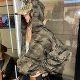 Advbridge Y2K Harajuku Retro Camouflage Zipper Hoodie Hip-hop Punk Trend Brand Streetwear Jacket Women Fashion Casual Loose Sweatshirt