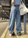 Advbridge Men's American Vintage Distressed Jeans High Street Straight Tube Loose Fitting Pants Ripped Denim Trendy Y2k 1017