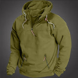 Advbridge American Retro Men Hoodie Autumn Winter Long Sleeve Sweatshirt Oversize Loose Zip Hooded Pullover Fashion Vintage Streetwear Top