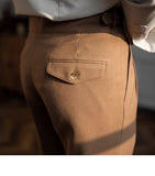 ADVBRIDGE Men Spring Summer Fashion Solid Color Cotton Trousers Men's Retro Loose Straight Pants Male Business Casual Pants V83