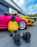 Advbridge Colorful YK Harajuku Retro Graphic T-shirt American Trendy Brand Streetwear Men Hip-hop Punk Pure Cotton Casual Oversized Top