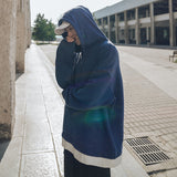 Advbridge mens fall outfits Sweater Men's Autumn New Korean Style Loose Pullover Hooded Fake Two-Piece Student Sports Casual Jacket