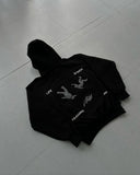 Advbridge European and American Trendy High Street Retro Oversized Sweatshirt Gothic Punk Style Graphic Hoodie Hip-hop Casual Pullover Men