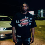 Advbridge Y2k Women's Clothing Vintage Tops Round Neck Short Sleeved Front And Back Printed Pattern Oversized Streetwear Trendy T-Shirt