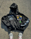 Advbridge Trend Brand Harajuku Streetwear Jacket American Retro Badge Printed Zipper Hoodie Men Hip-hop Punk Casual Oversized Sweatshirt