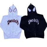 Advbridge y2k Woman clothing Spider Print Hoodie Pullover Sweatshirt High Street Anime Oversize Hip Hop Winter Clothes Long Sleeve Tops
