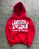 Advbridge Y2k Long Sleeved Pullover Hoodie With Gothic Print Punk Style Hoodie Oversized Streetwear Winter Outfit School Ootd Clothes News