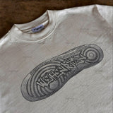 Advbridge Hip-hop Street Fashion Brand Clothing American Retro Classic Sneakers Printed Oversized T-shirt High Street Casual Cotton Tops