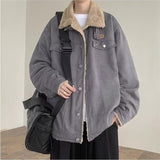 Advbridge Jacket men plus fleece thickened Autumn-winter high street deerskin fleece jacket American retro brand Luftier warm jacket