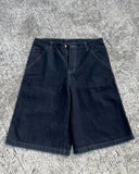 Advbridge 90s Streetwear Y2K Street New Fashion Skeleton Embroidery Loose Shorts Men Retro Harajuku Pop Hip Hop Gothic High Waist Sports Denim Shorts