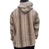 Advbridge Vintage Ethnic Striped Knit Hooded Sweatshirt Men Fall Long Sleeve Big Pocket Hoodies Harajuku Top Pullover Coat Streetwear