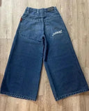 Advbridge 90s Streetwear Jeans Streetwear Y2K Mens Hip Hop Graphic Print Retro Blue Baggy Jeans Denim Pants New Gothic High Waisted Wide Trousers 1017