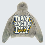 Advbridge drip outfit men Y2K Retro Hooded Sweatshirt Harajuku Pattern Printed Long Sleeve Pullover New Retro Street Hip Hop Couple