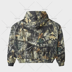 Advbridge High Street Harajuku Camouflage Oversized Sweatshirt American Retro Embroidered Hoodie Men Hip Hop Trendy Brand Street Clothing