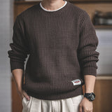 mens outfits Workwear Retro round Neck Thickened Thick Wool Autumn and Winter Sweater Ameikaji Loose Sweater Men's Clothing
