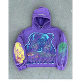 Advbridge 2024 Y2k American High Street Clothing New Cartoon Print Oversized Sweatshirt Women Big Pocket Gothic Punk Loose Pullover Hoodie