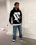 Advbridge European and American High Street Trend Streetwear Gothic Punk Pattern Printed Hoodie Cool Men Retro Casual Oversized Sweatshirt