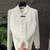 Advbridge Luxury Twill Jacquard Knitted Sweatshirt Men Autumn Winter Lapel Sweater Fashion Brand Business Casual Cardigan Versatile Hoodie