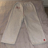 Advbridge Y2K Streetwear Sweatpants  Men Women Harajuku Hip Hop Letter Pattern Embroidered Casual Pants Gray Drawstring Trousers