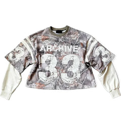 Advbridge Y2K T Shirt Men New Sports Shirt Male Gothic Oversize Camouflage Leaf pattern Long Sleeves T Shirt Hip Hop Sweatshirt Streetwear