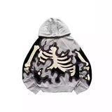 Advbridge American Style Y2K Street Personality Trend Dark Retro Ins Foam Printing Men's and Women's Same Loose Hooded Sweater