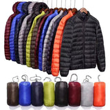 Advbridge Ultra Light Down Jackets  Feather Cotton Hoodie Autumn Winter Men Long Sleeve Zipper Waterproof Lightweight Coat Tops Oversize