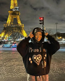 Advbridge Harajuku Hoodies Women Retro Y2k Oversize Zipper Letter Embroidery Sweatshirts Autumn Winter Clothes Women K Pop Clothes Anime