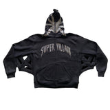 Advbridge black men streetwear Autumn and Winter New Dark Rhinestone Letter Y2K Full Zipper Wings Clothes Retro Loose Hoodie Sweater