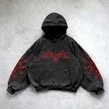 Advbridge Gothic Punk Style Retro Harajuku Y2K Clothing American Hip-hop Street Anime Print Hoodie Men Trendy Casual Oversized Sweatshirt