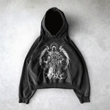 Advbridge Gothic Punk Style Retro Harajuku Y2K Clothing American Hip-hop Street Anime Print Hoodie Men Trendy Casual Oversized Sweatshirt