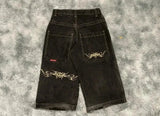 Advbridge Streetwear Shorts Y2K Pants Hip Hop Retro Embroidery Black Denim Gym Baggy Jeans Shorts New Mens Basketball Shorts