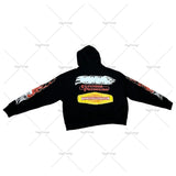 Advbridge European and American High Street Retro Zipper Hoodie Harajuku Punk Flame Print Oversized Sweatshirt Street Casual Jacket Men