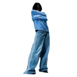 Advbridge Y2K Baggy Jeans Harajuku Embroidered Striped high quality vintage streetwear men women Casual wide leg Denim Pants Sweatpants