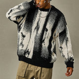 Advbridge Ink Graffiti Collision Color Sweater Men Autumn Winterr Warm Thick Knitting Tops Hip Hop Loose Knitwear Y2K Pullover Streetwear