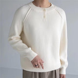 Advbridge Men's patchwork solid color sweater Winter fashion trend slim and simple with Henry collar knit long-sleeved base