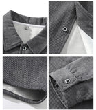 Advbridge Spring Autumn Men's corduroy shirt Safari Style Long Sleeve Lapel jacket top Casual Loose High Quality Shirts Mens Clothing