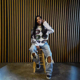 Advbridge Y2k Round Neck Long Sleeved Cartoon Pattern Streetwear Sweatshirt Jacket Vintage Sweatshirt Hip-Hop Punk School Outfit Ootd New