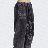 Advbridge y2k  Women's pants clothing sweatpants cargo pants oversize hight street Street wear jeans Elastic binding rope Cropped pants